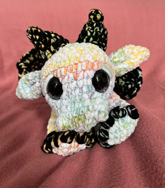 White and Black Rainbow Dragon Snuggler