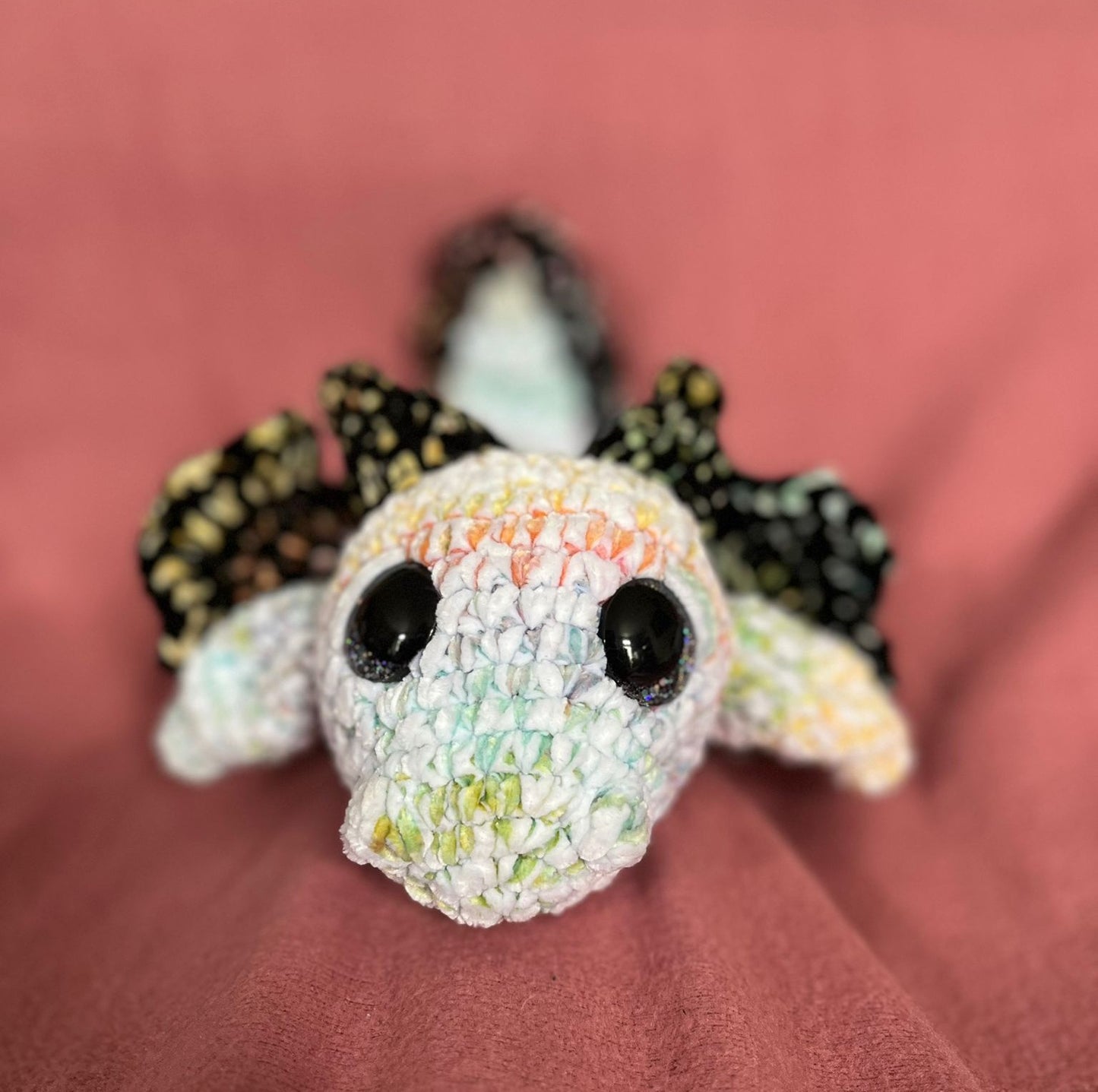 White and Black Rainbow Dragon Snuggler