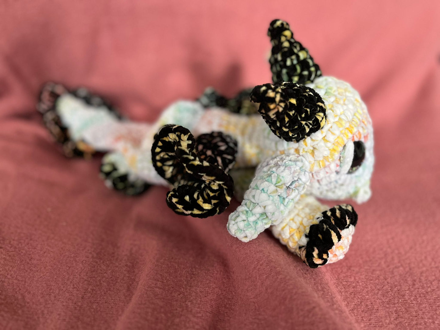 White and Black Rainbow Dragon Snuggler