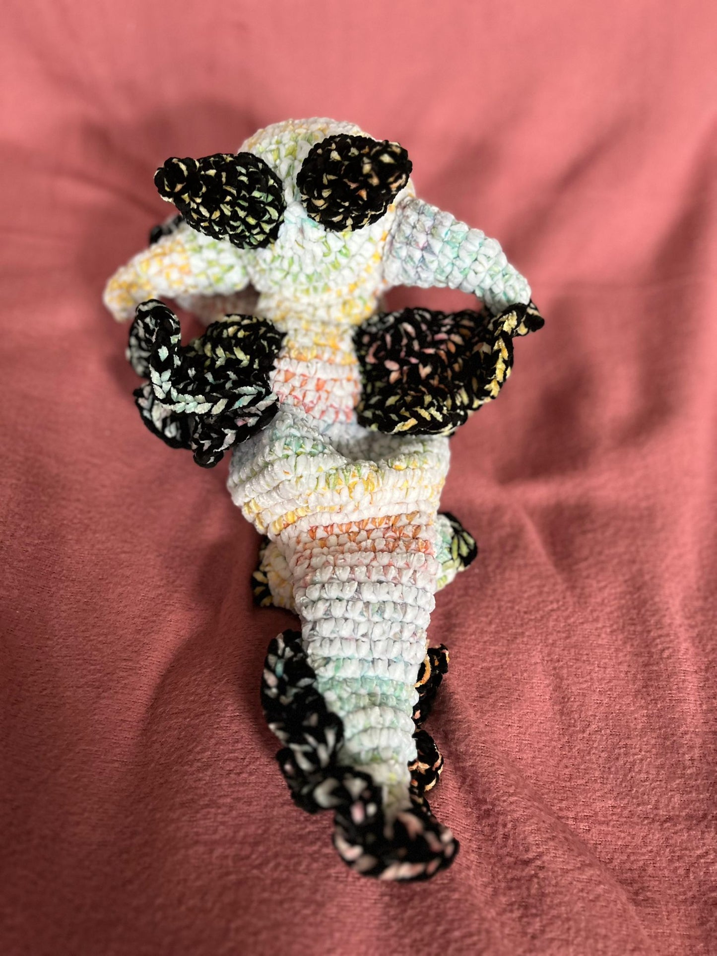 White and Black Rainbow Dragon Snuggler
