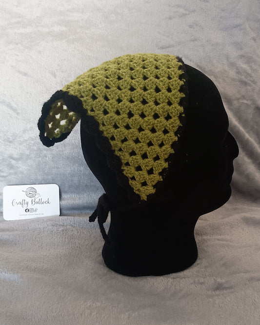 L - Olive green bandana with black boarder