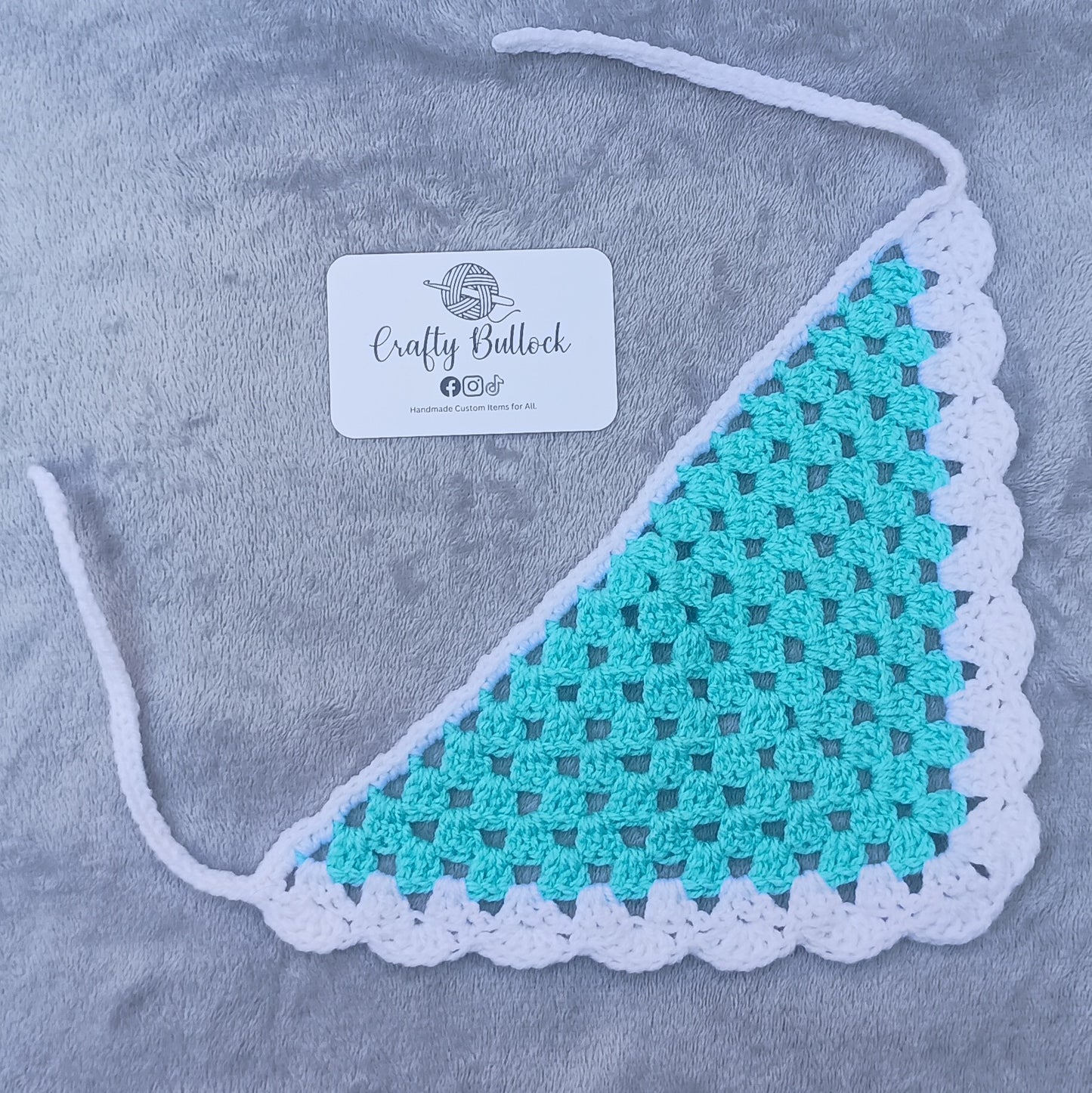 S - Light blue and white bandana