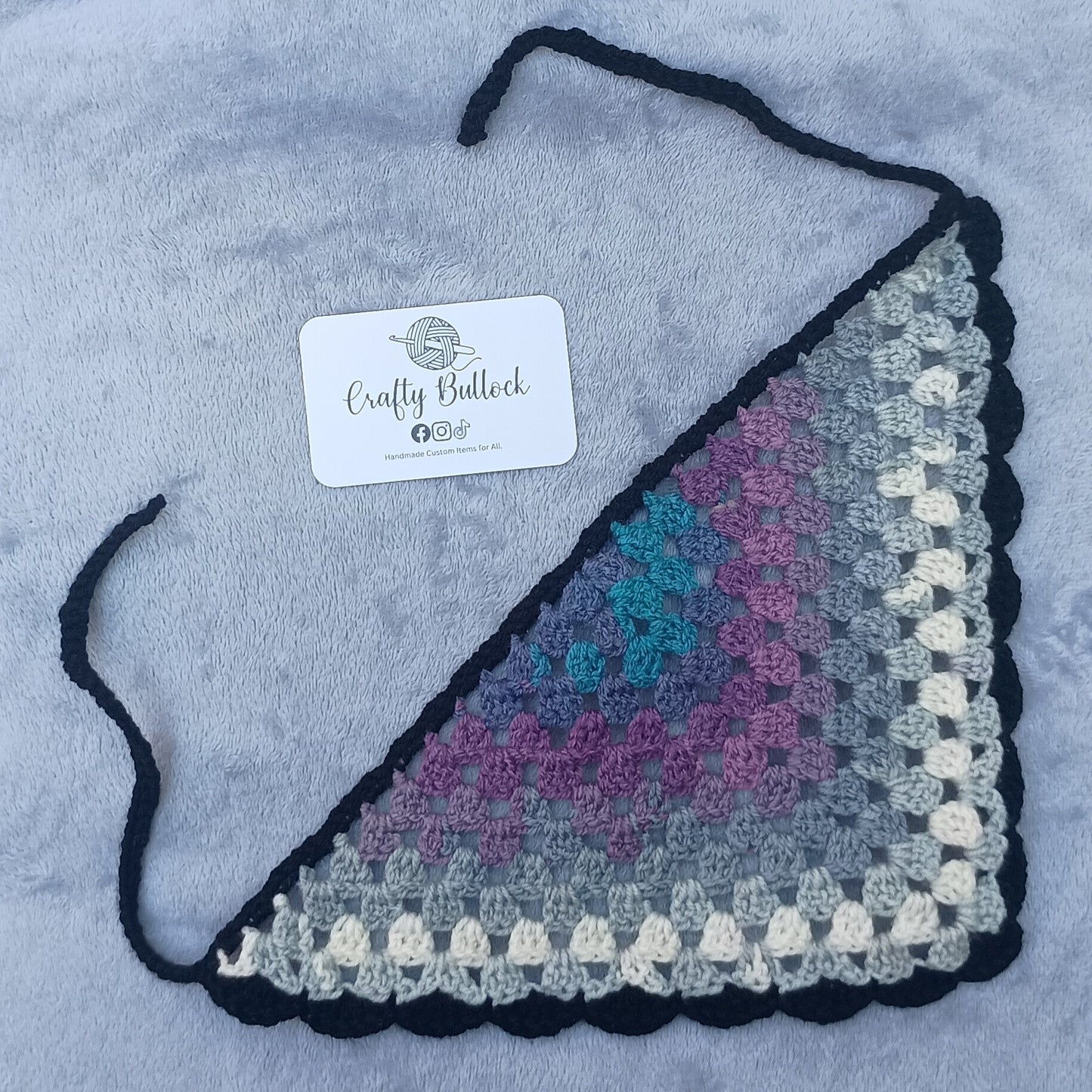 M - blue purple and grey ombre bandana