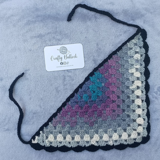 M - blue purple and grey ombre bandana