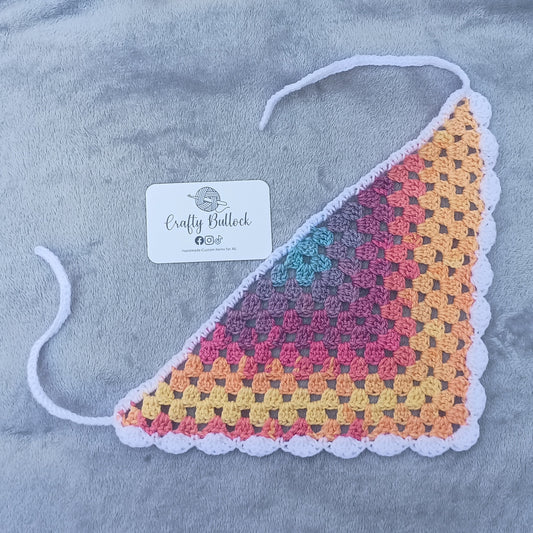 S - Pastel rainbow and white bandana