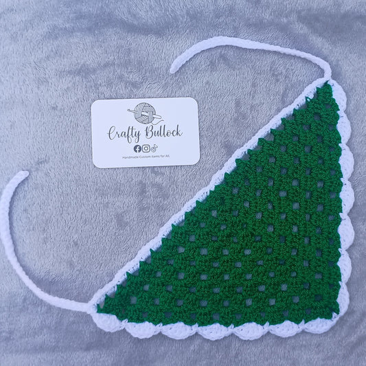S - Forest green and white bandana