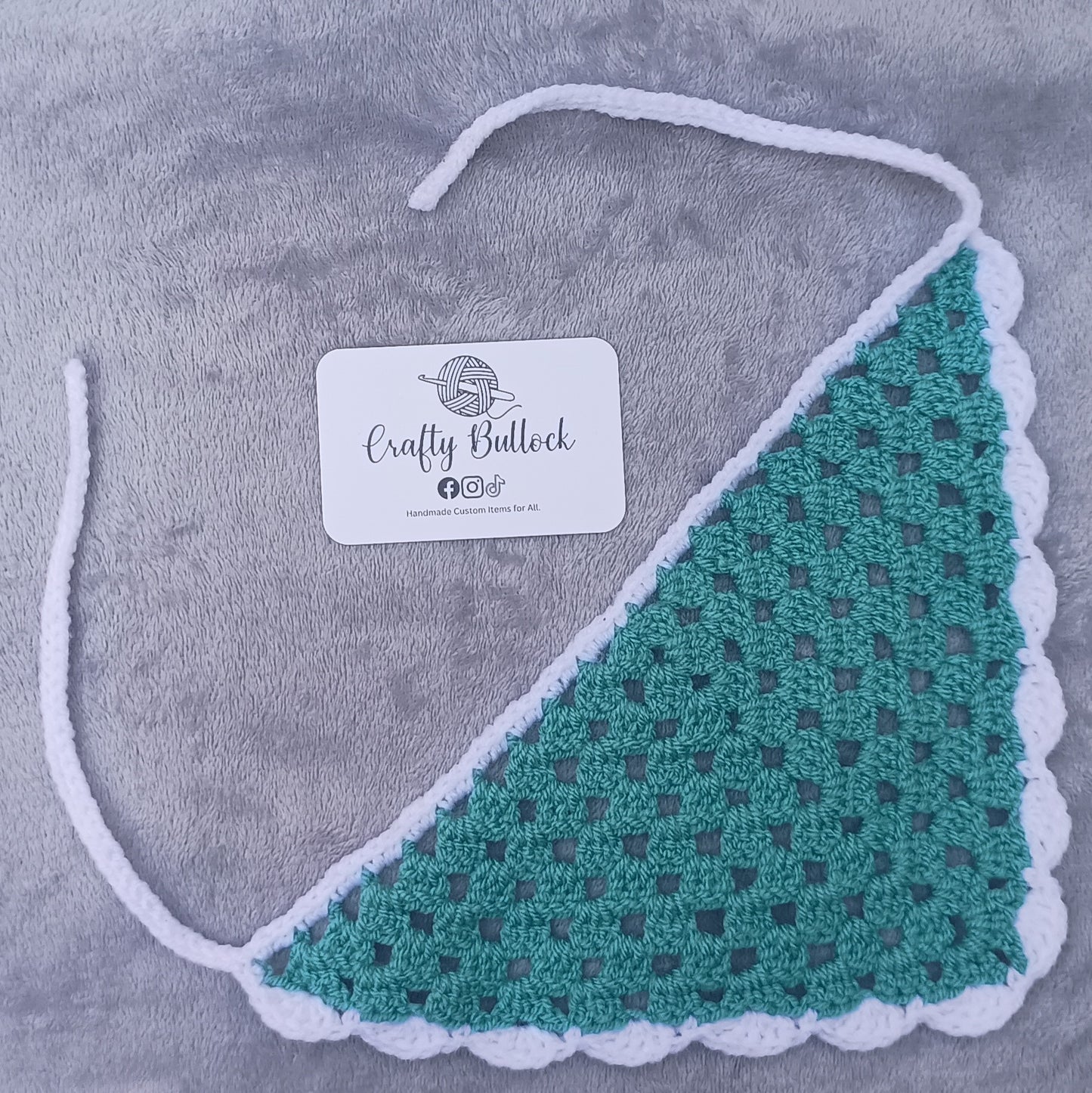 S - Teal and white bandana