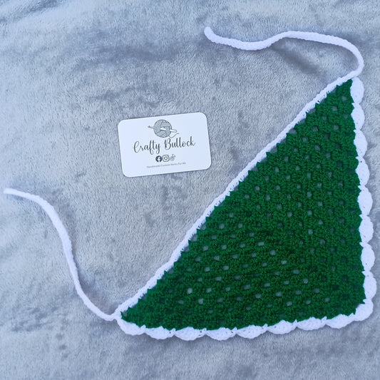 M - Forest green and white bandana